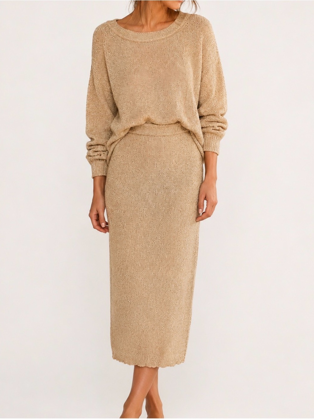Zonda Nellis Vintage 80s Knit Sweater & Skirt Set Top M Skirt L